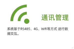 通訊管理：系統基于RS485、GPRS、4G、Wifi等方式進行溫濕度數據交互.